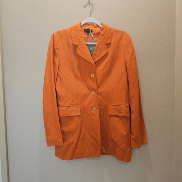 NWOT Kookai Women's Orange Linen Blazer Size 42 - Picture 1 of 6